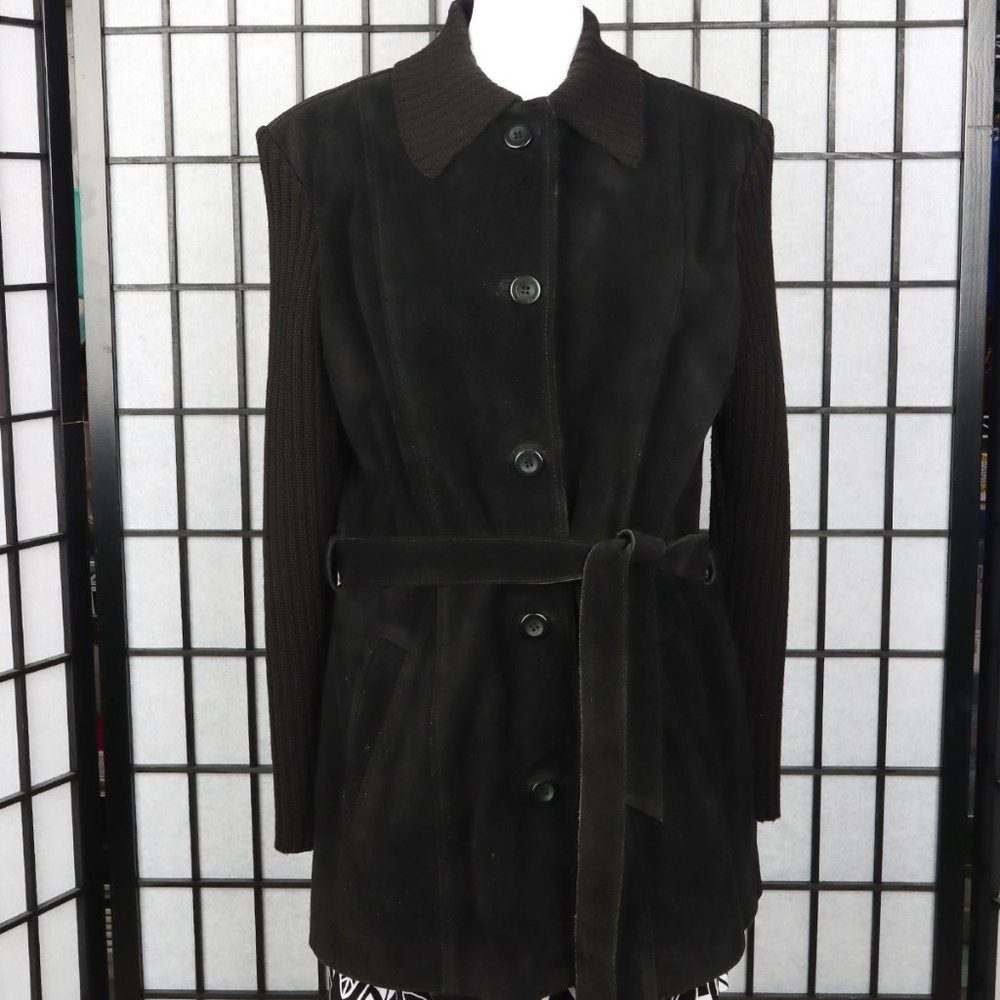 Vintage Vakko Suede & Knit Coat
